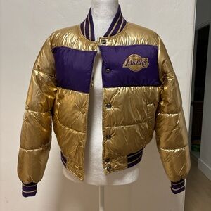 Gold and Purple Lakers Bomber Jacket